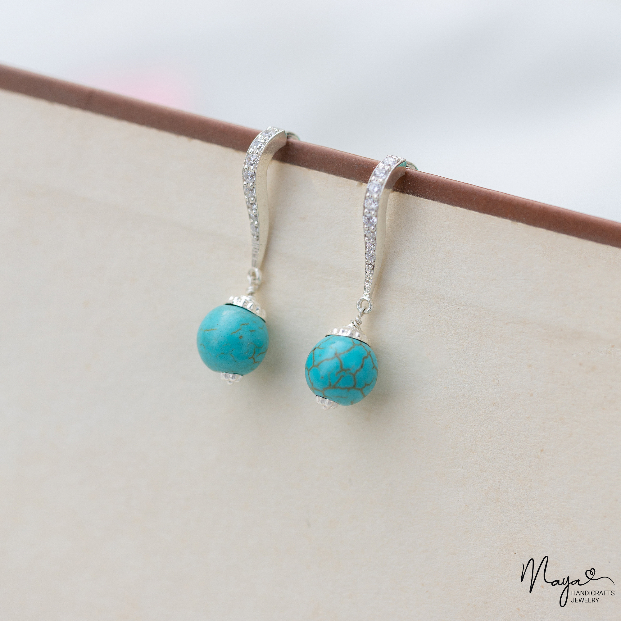 Turquoise ball earrings